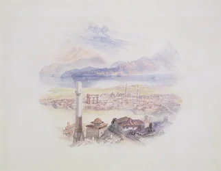 Korinthosz, az Akropoliszból (illusztráció a „Byron élete és munkái” című könyvből), 1831-32 (Wc halvány ceruzával)